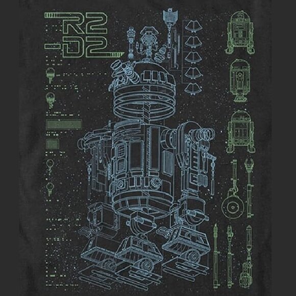 Star Wars Inside R2D2 Graphic Tee Youth Large PTP 16" - Picture 7 of 7